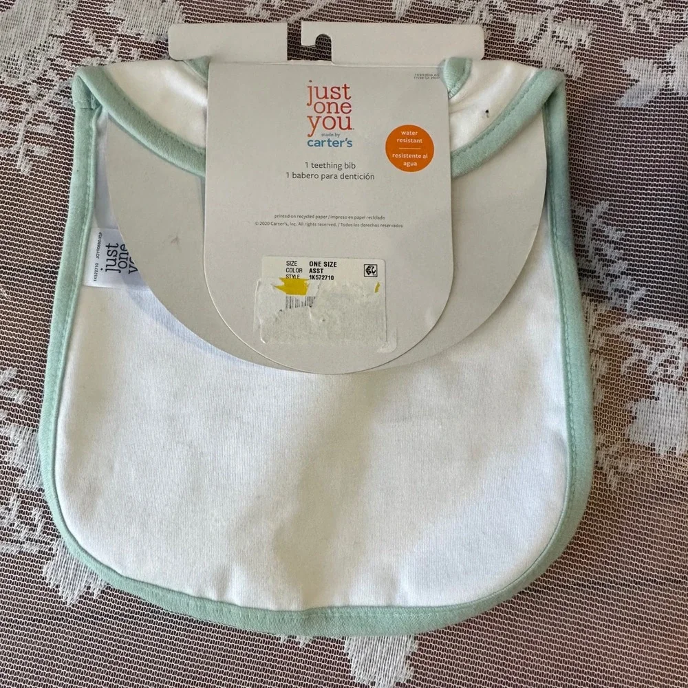 Just One‎ You Carter's Easter Bib Baby OS White New My Very First Easter Bunny
